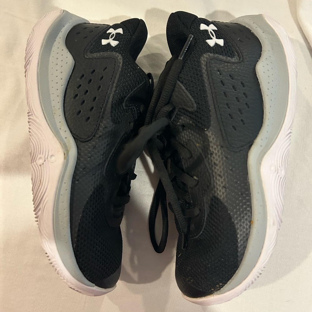 Under Armour Black and White Youth Basketball Shoes